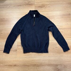 J. Crew Crewcuts Boys Navy pullover Cowl Neck 100% Cotton Sweater Size 6-7